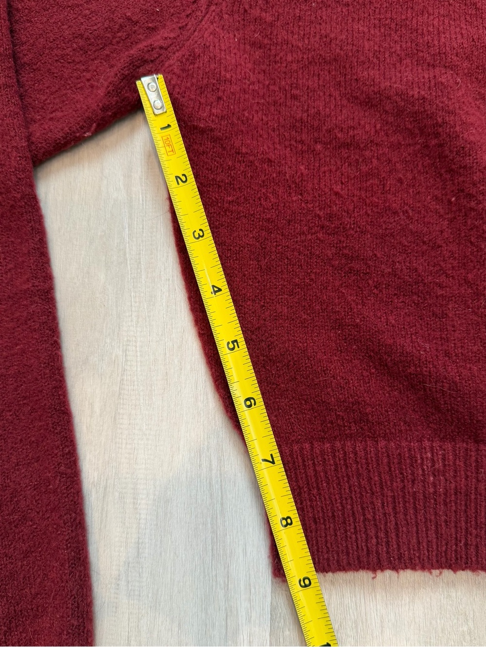 Garage Cropped Cardigan Sweater - Burgundy - Picture 8 of 9